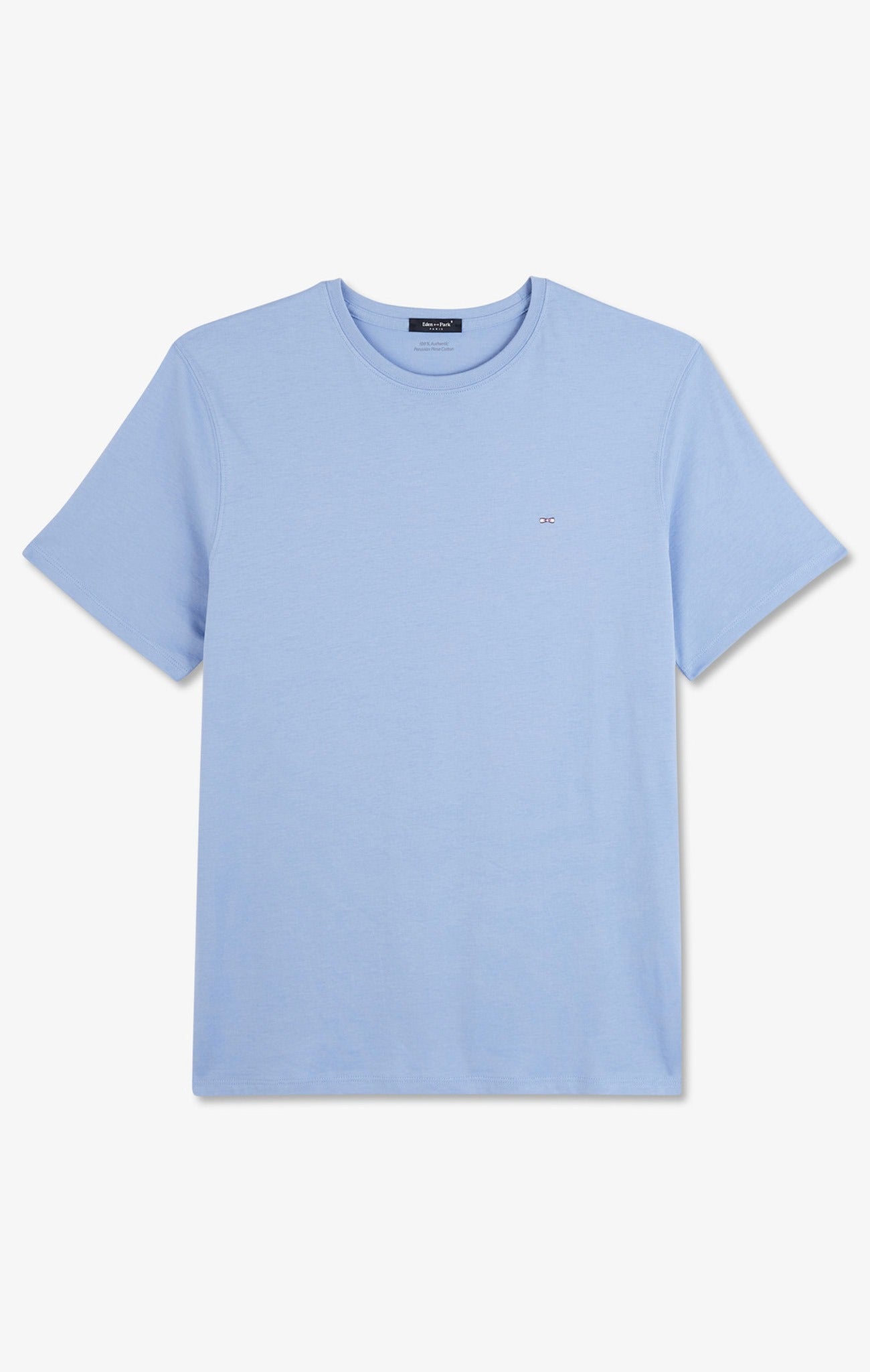 Crew neck light blue pima cotton t-shirt - Image 2