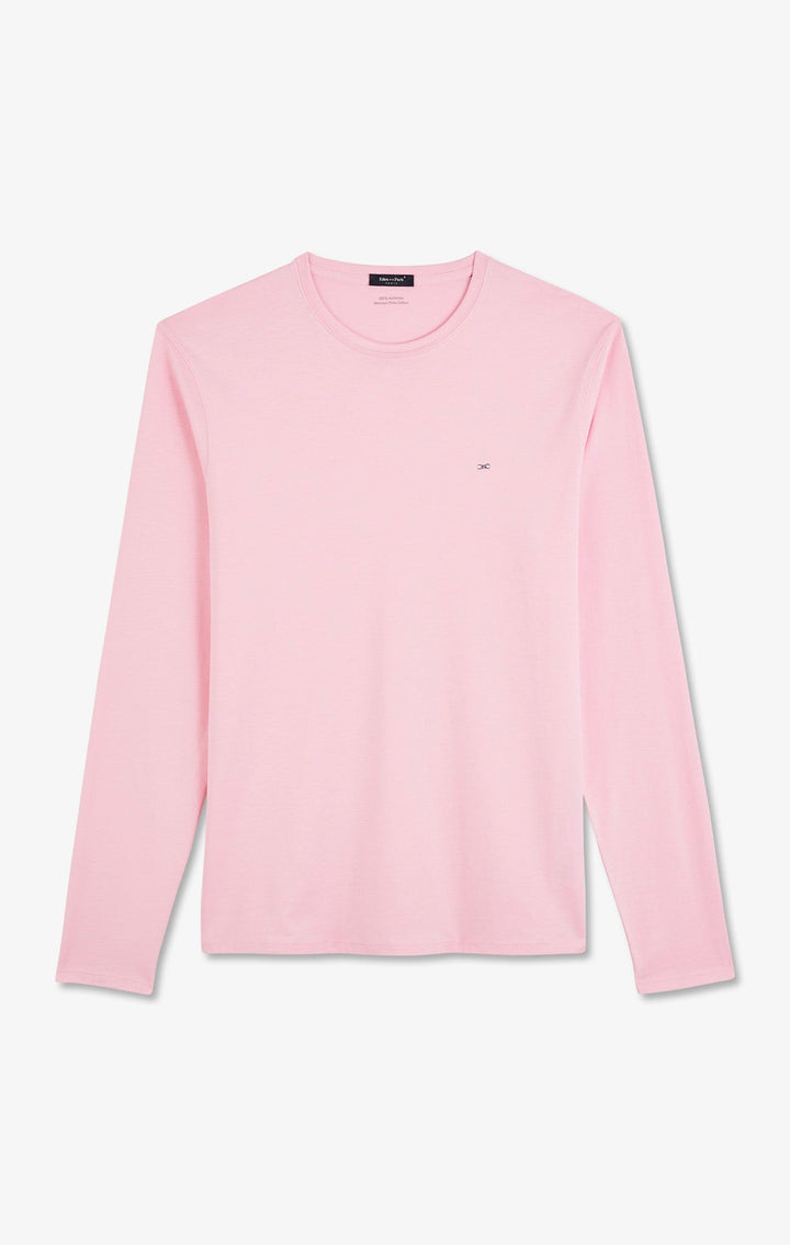 T-shirt rose col rond à manches longues alt view