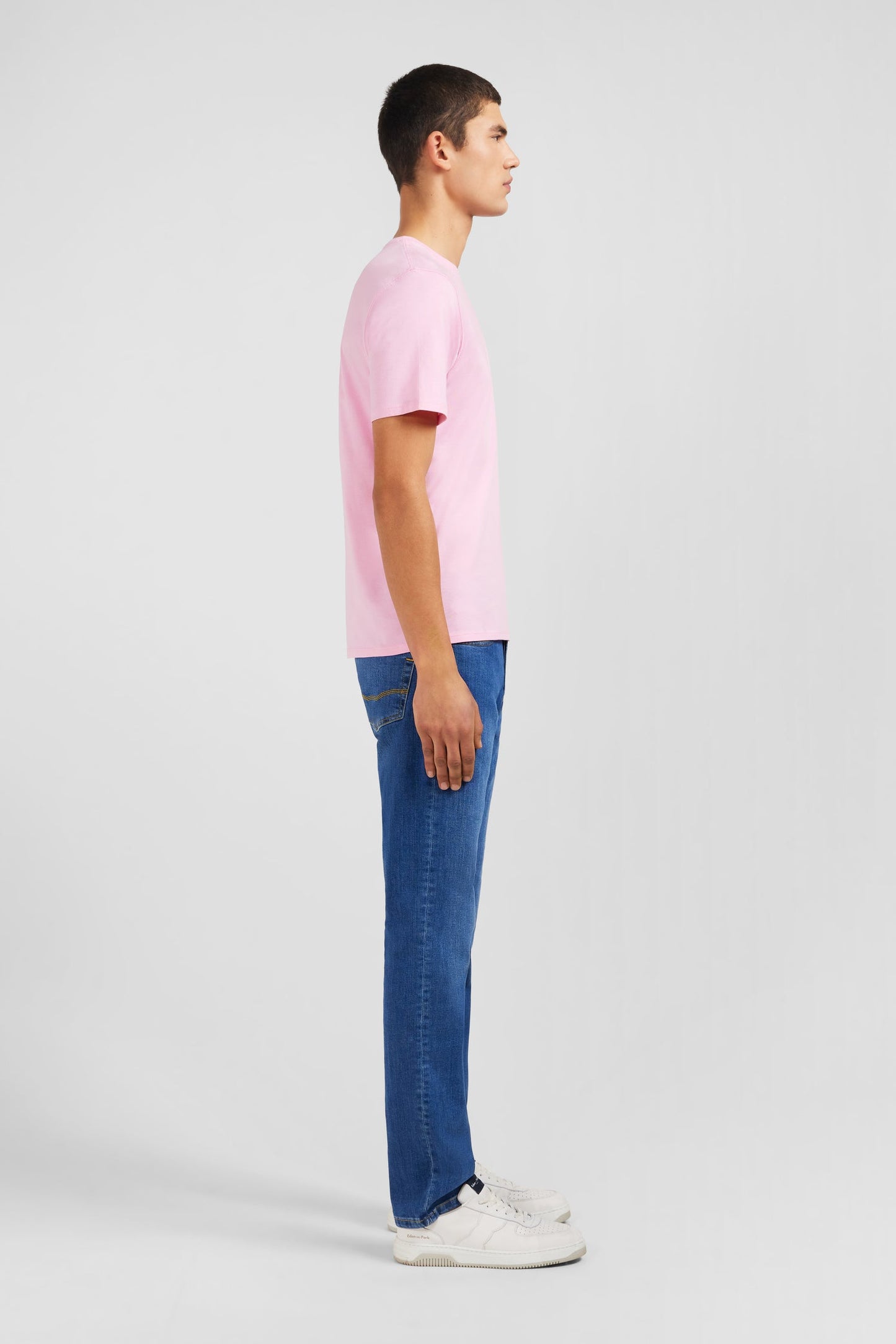 T-shirt rose col rond à manches courtes - Image 6