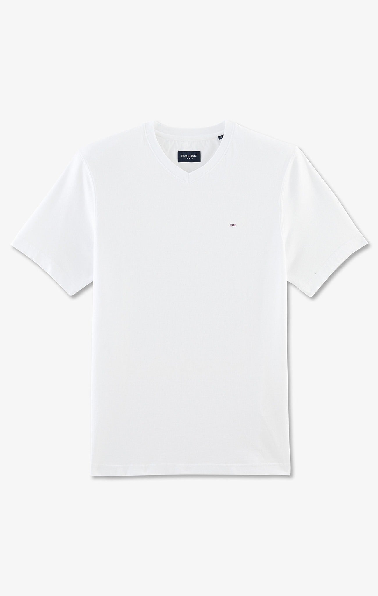T-shirt blanc col V à manches courtes - Image 2