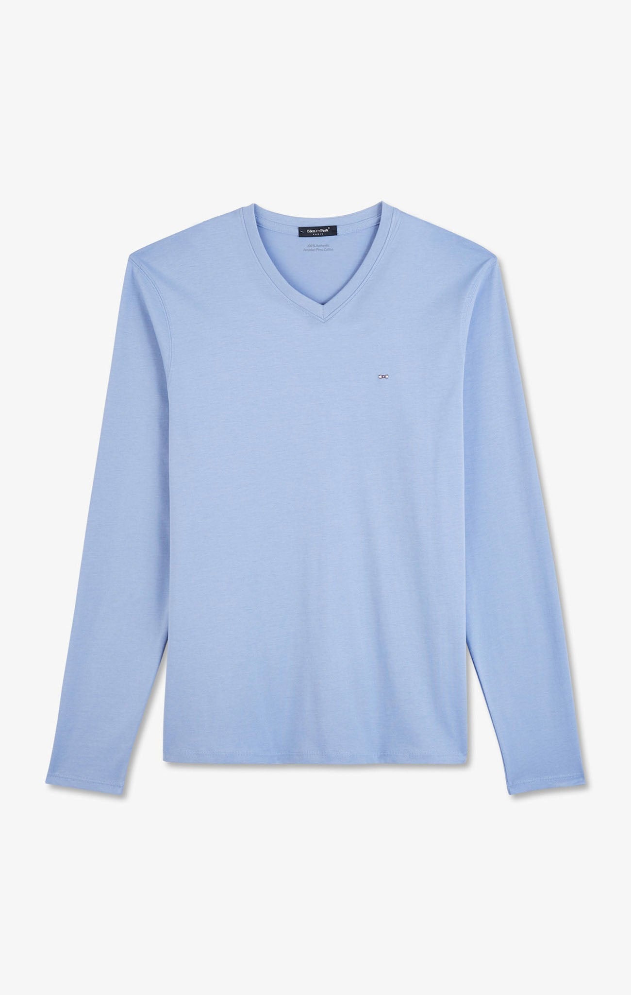 T-shirt bleu col V à manches longues - Image 2
