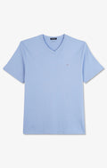 V-neck blue light pima cotton t-shirt