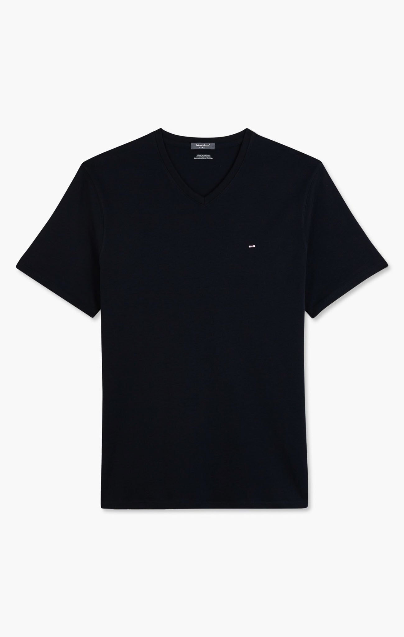 V-neck black light pima cotton t-shirt - Image 2