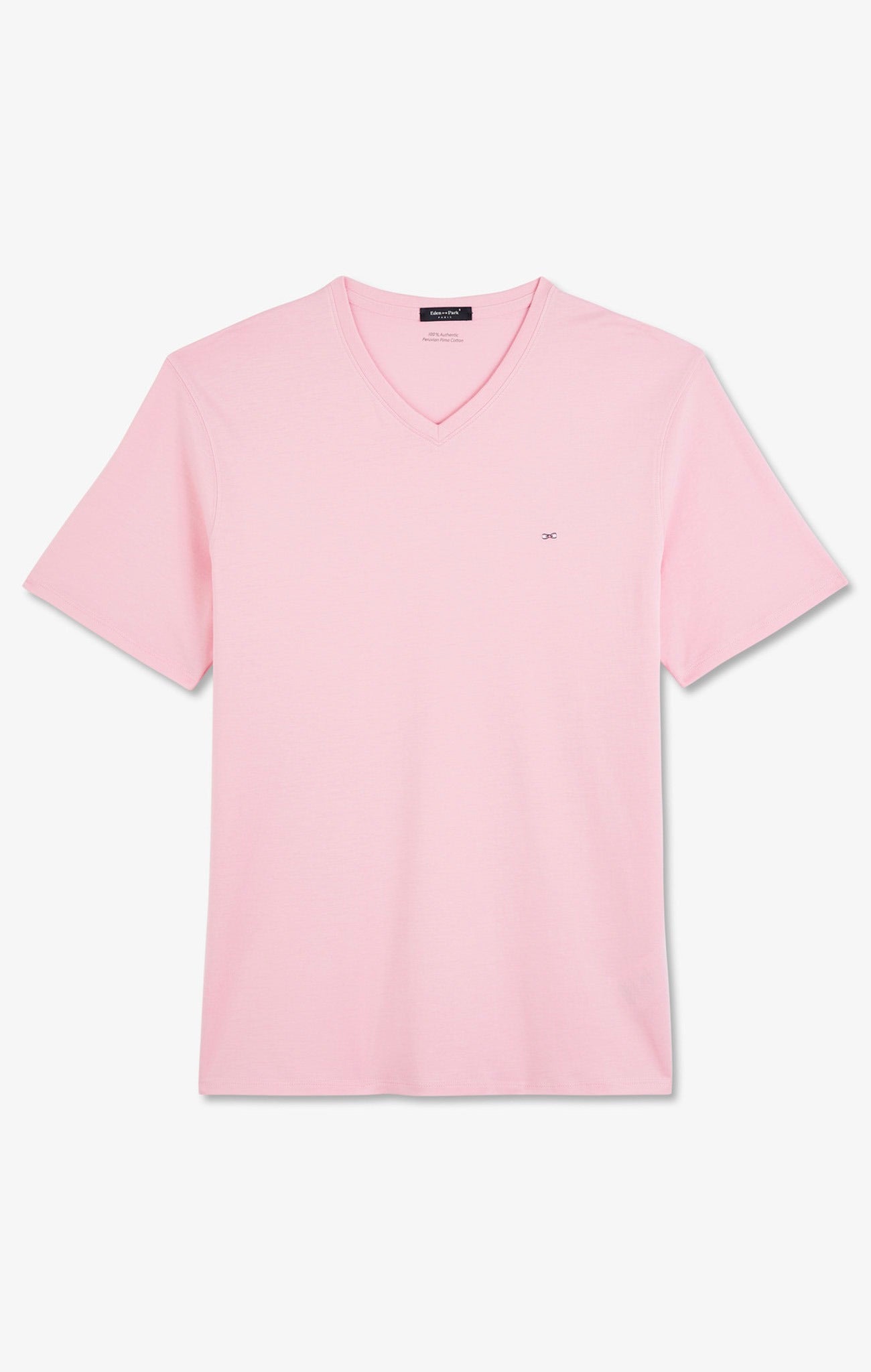 T-shirt rose col V à manches courtes - Image 2