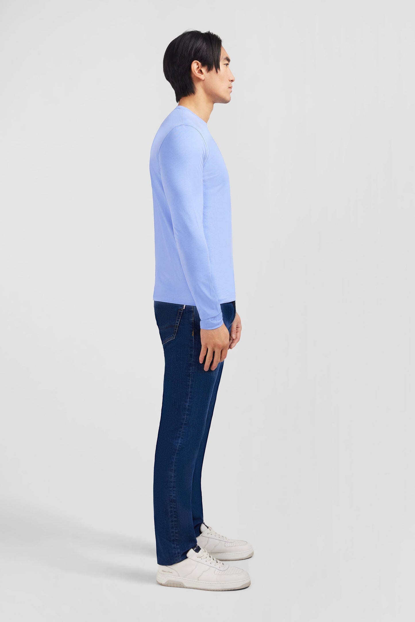 T-shirt bleu col rond à manches longues - Image 6