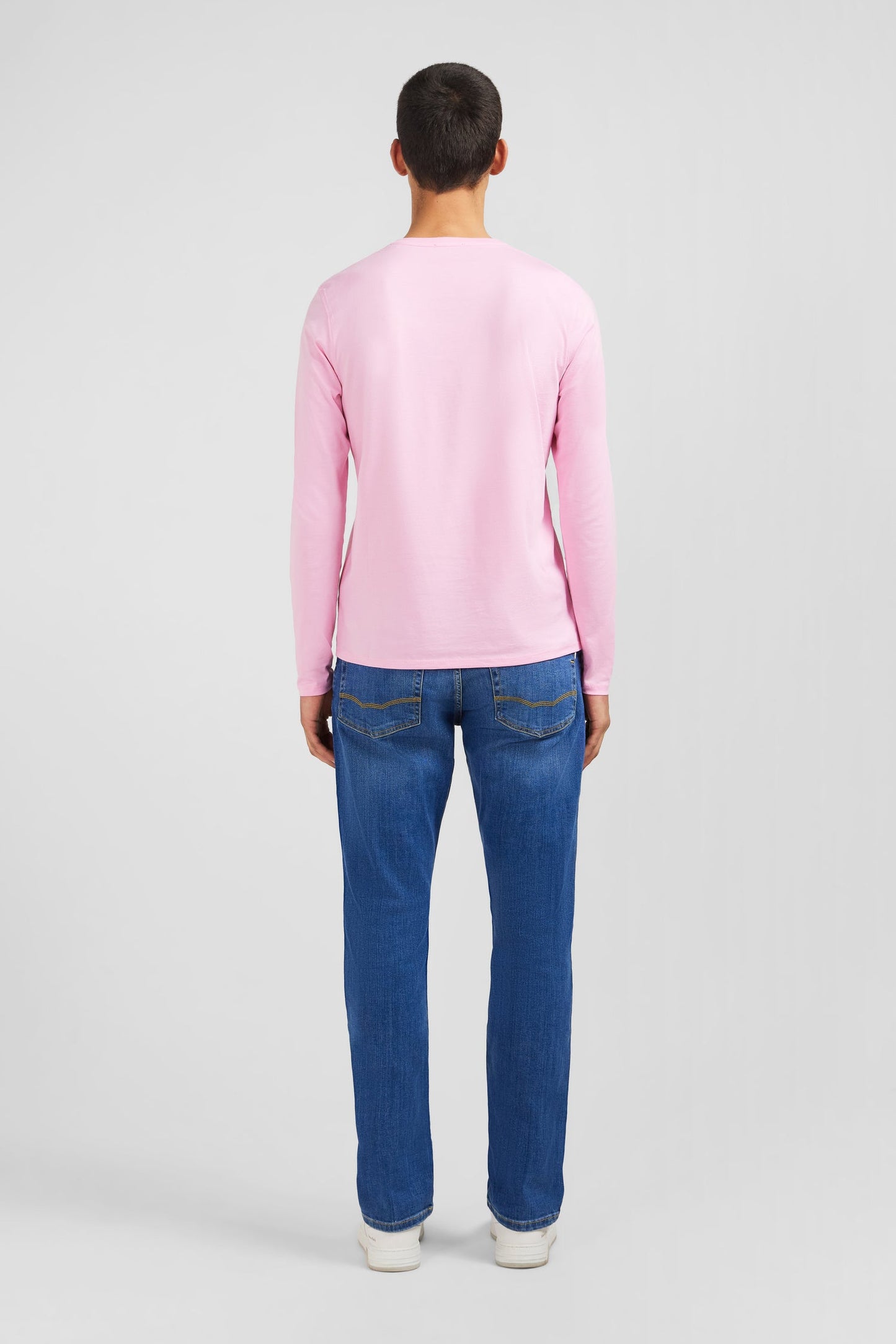 T-shirt rose col V à manches longues - Image 3