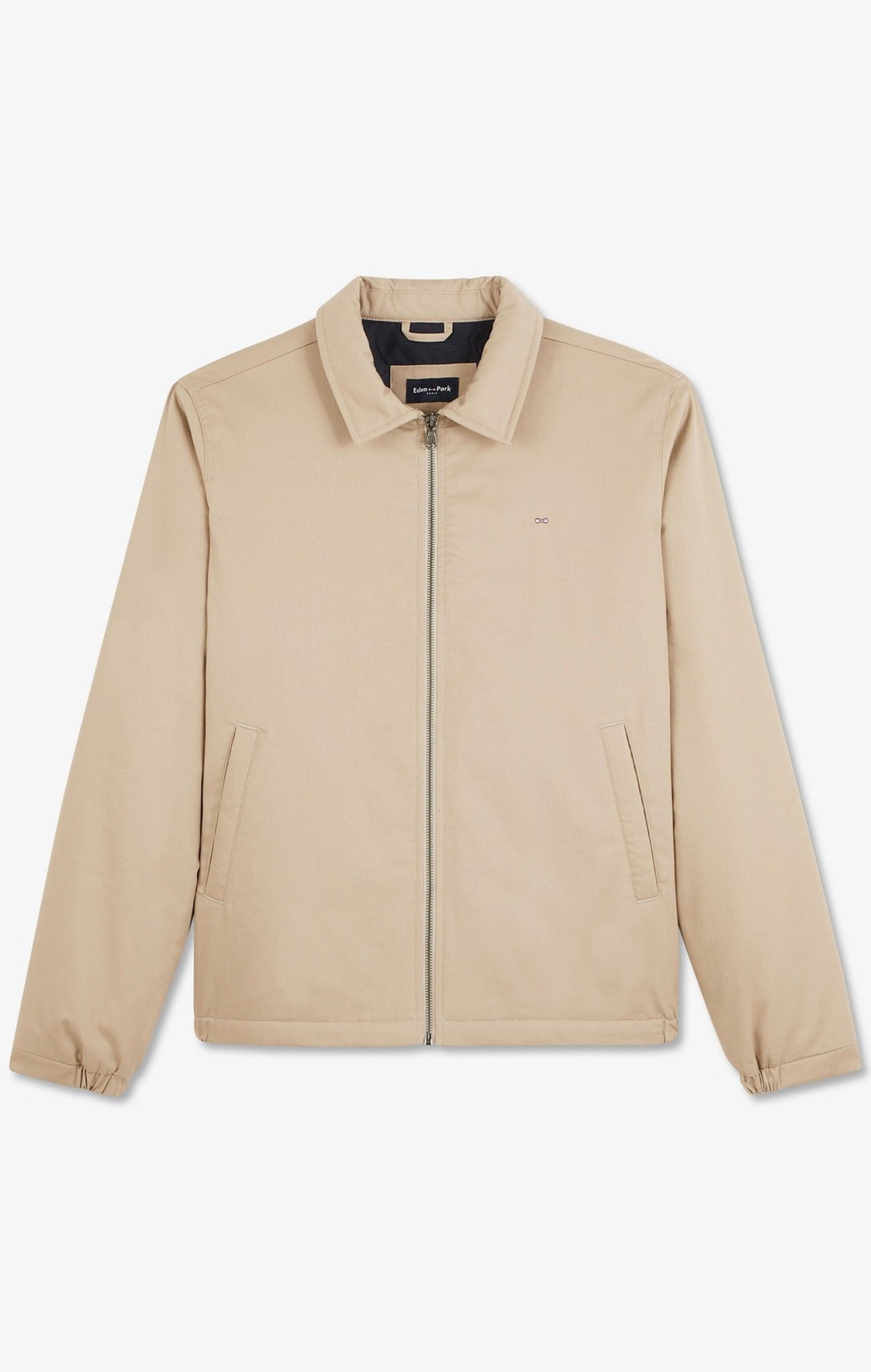 Beige jacket in cotton gabardine