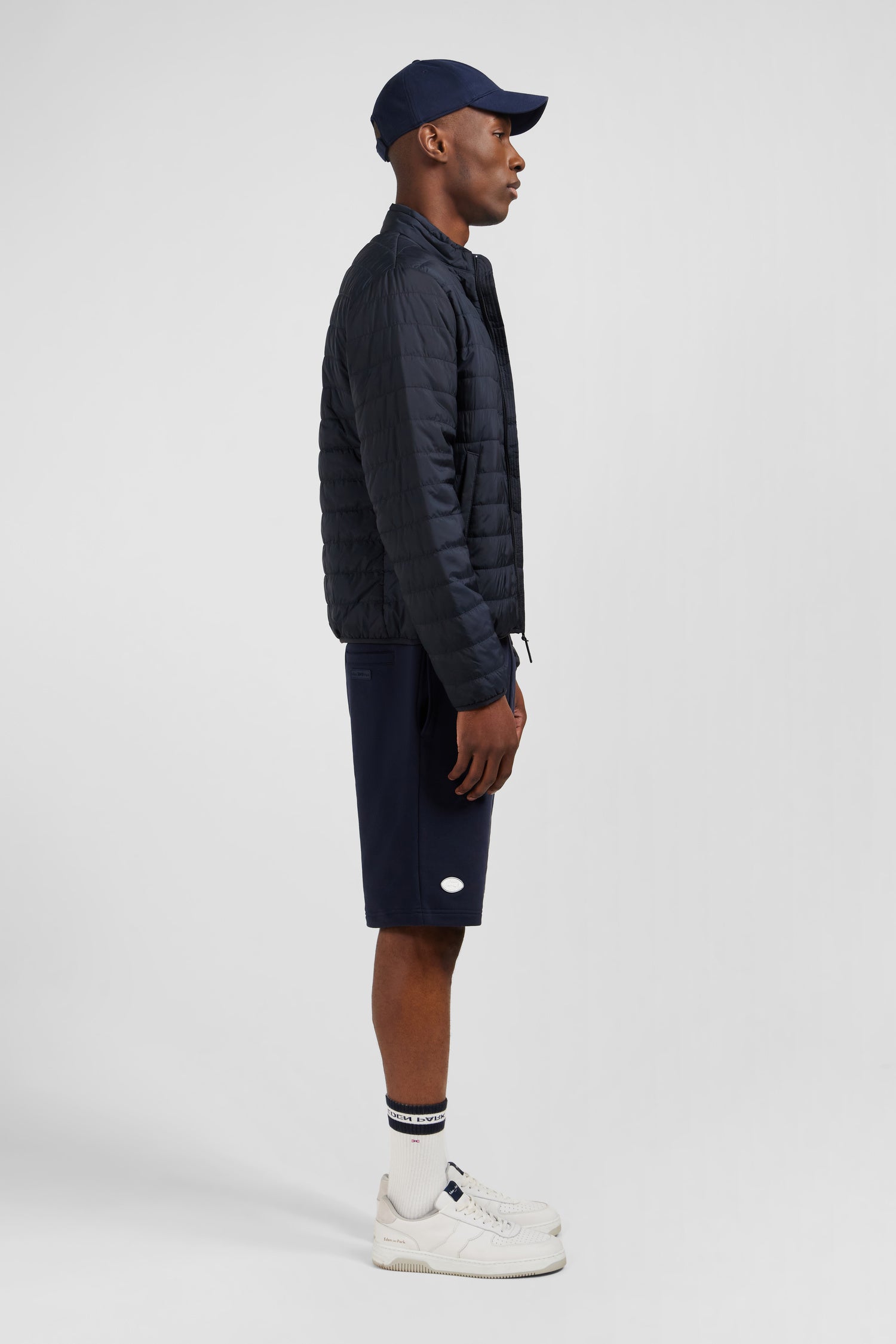 Lightweight, long-sleeved puffa jacket in dark blue