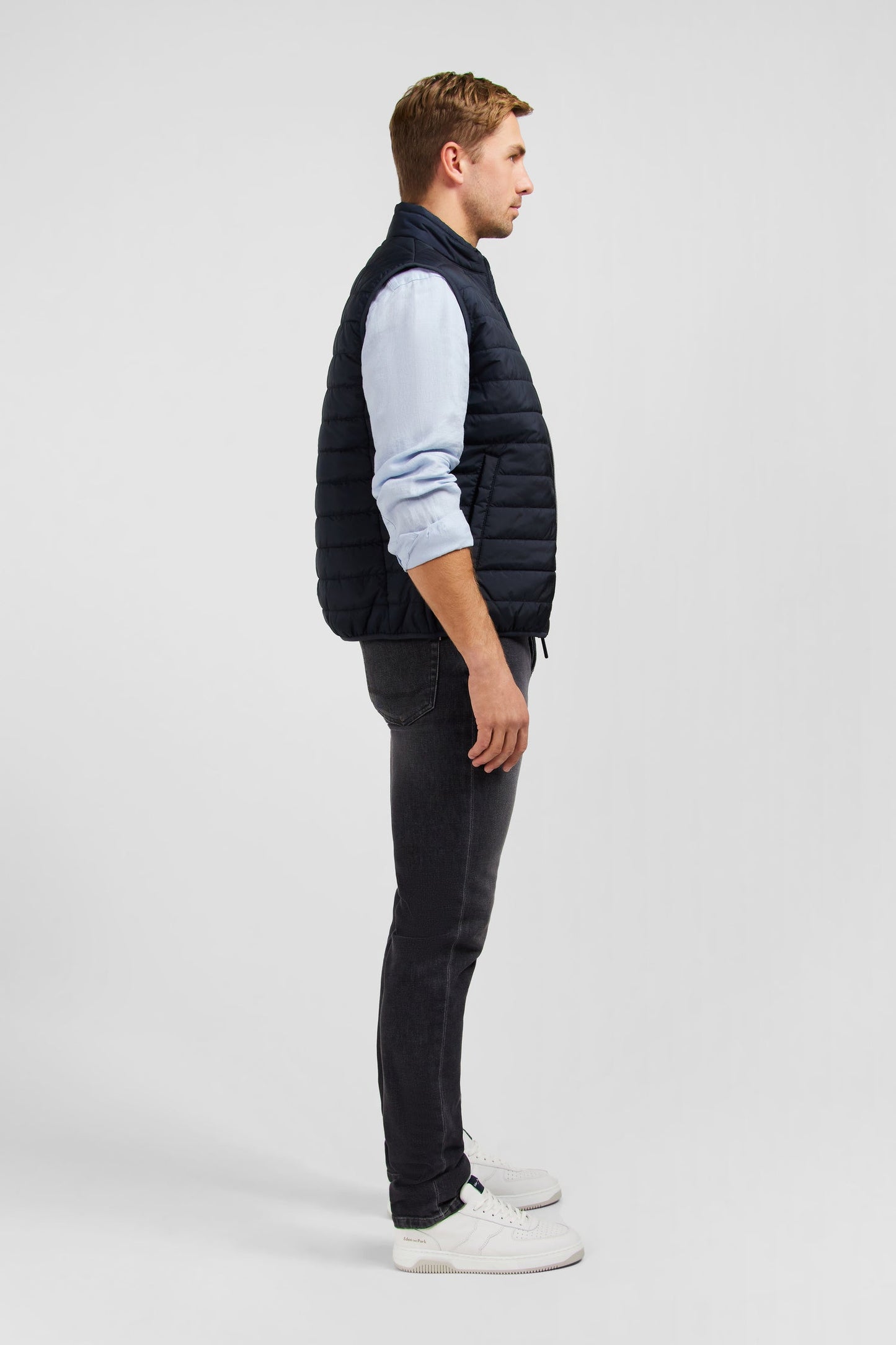 Navy blue sleeveless puffa jacket - Image 5