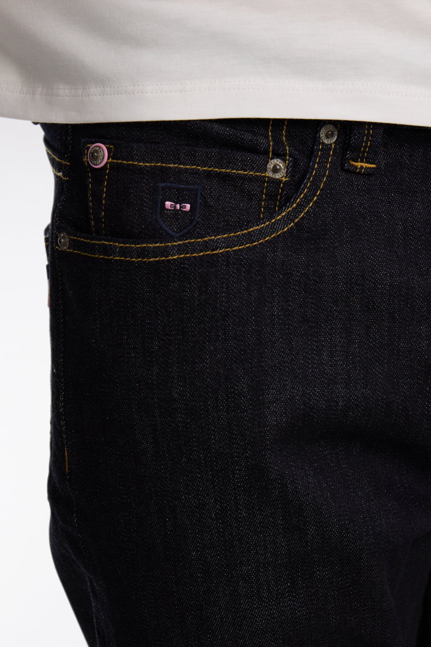 Navy blue jeans in stretch cotton