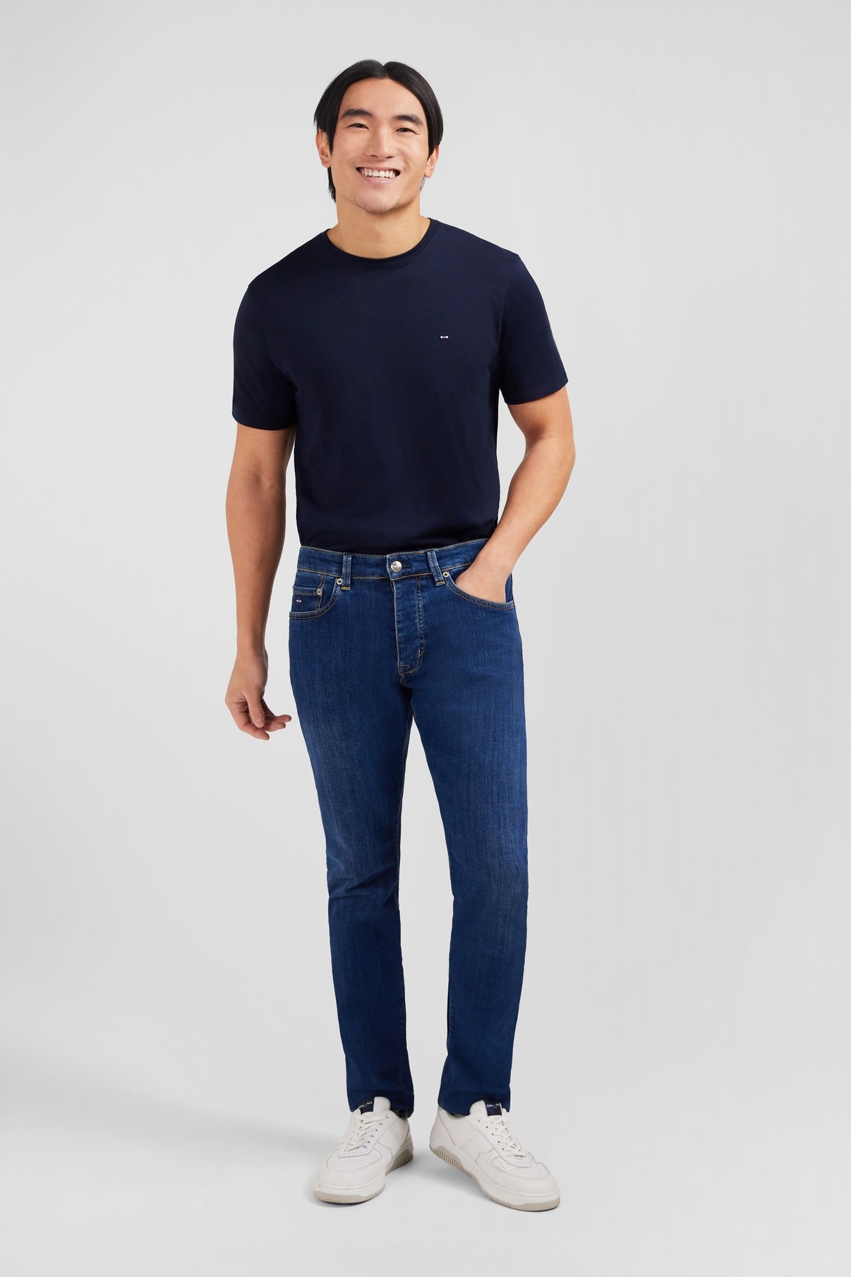 Blue jeans in stretch cotton