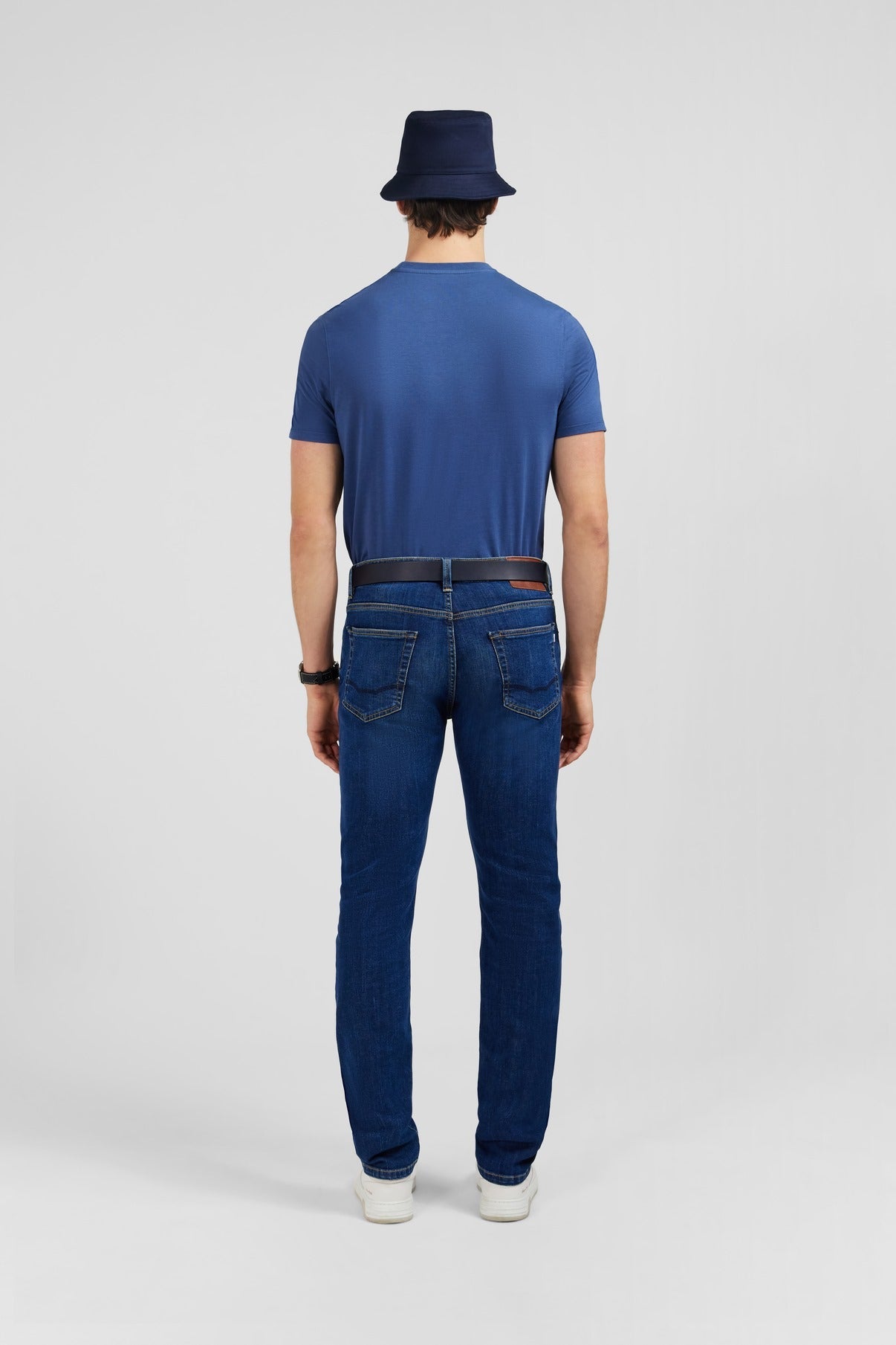 Jean slim bleu en coton extensible