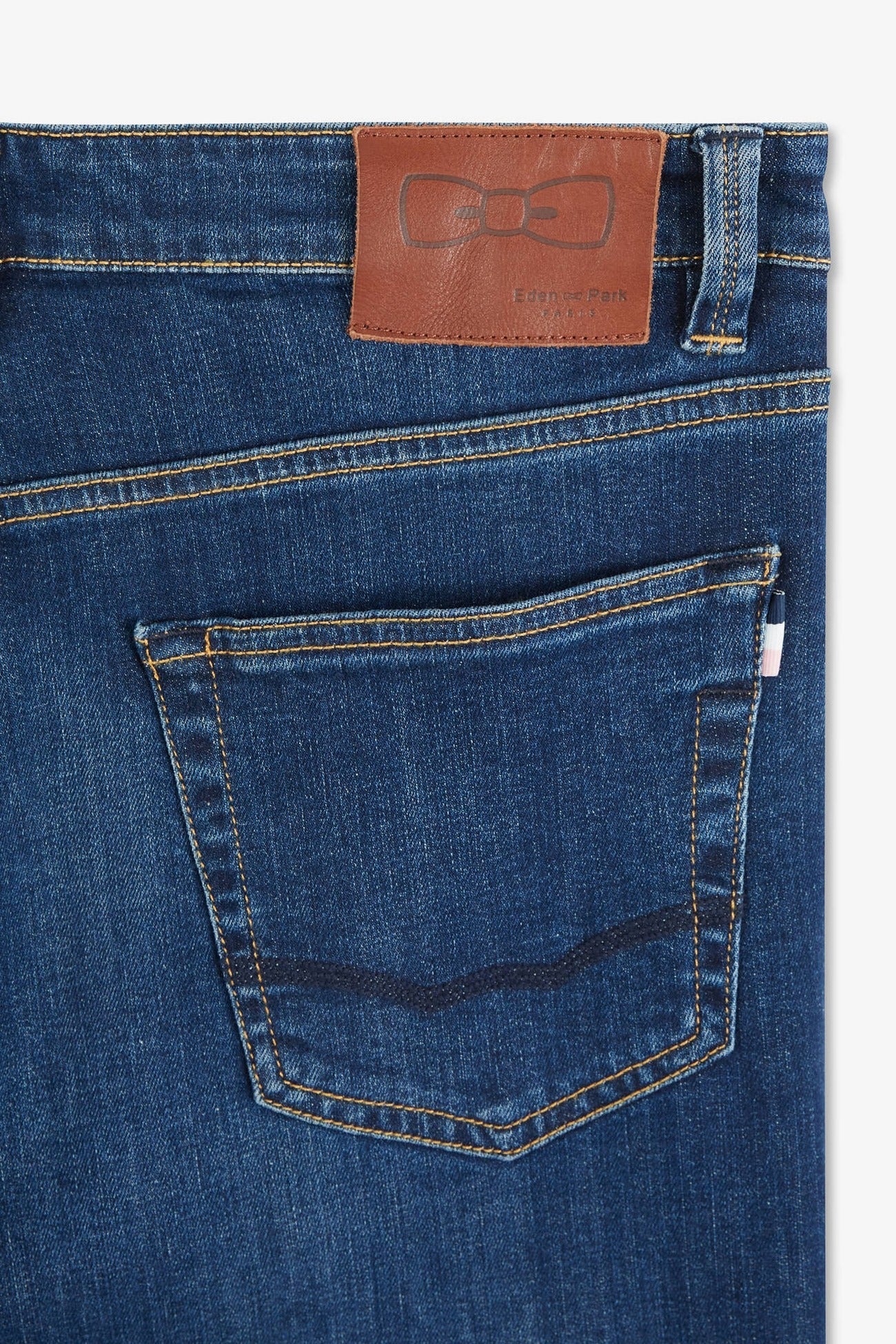 Straight jeans in blue stretch cotton