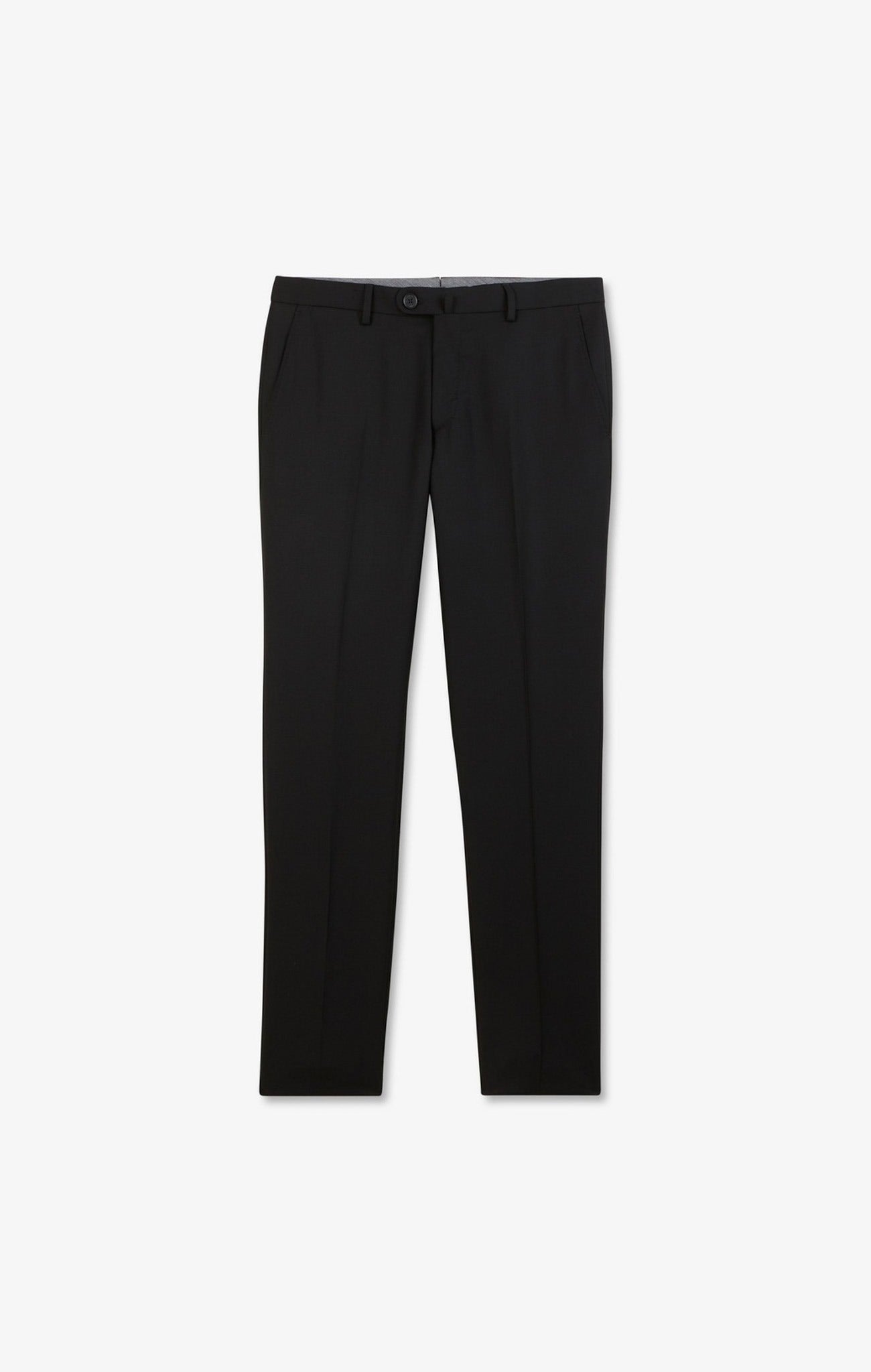 Pantalon slim noir en laine à plis cassés - Image 2