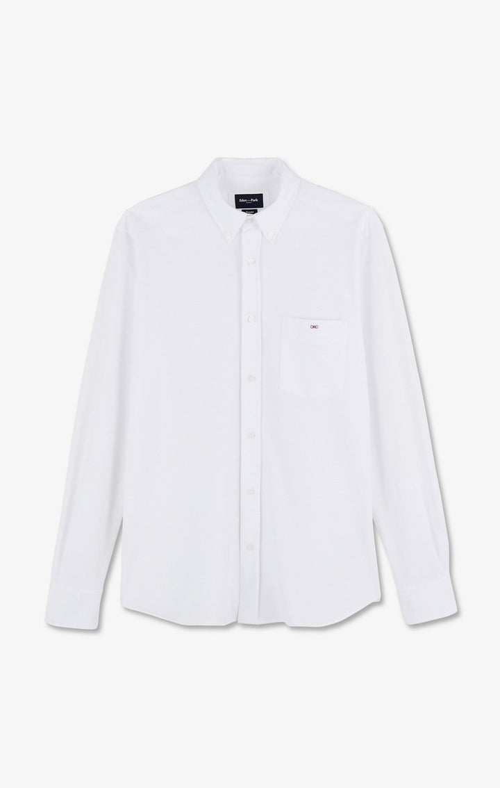 White pinpoint cotton shirt alt view