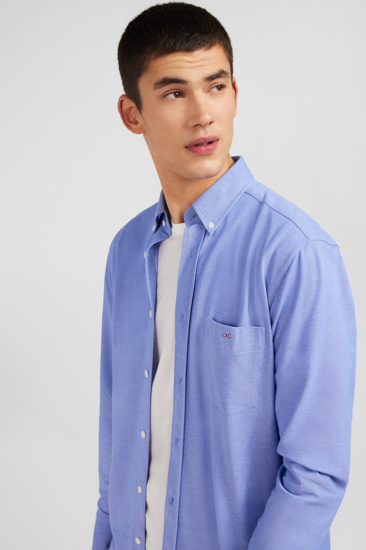 Blue pinpoint cotton shirt