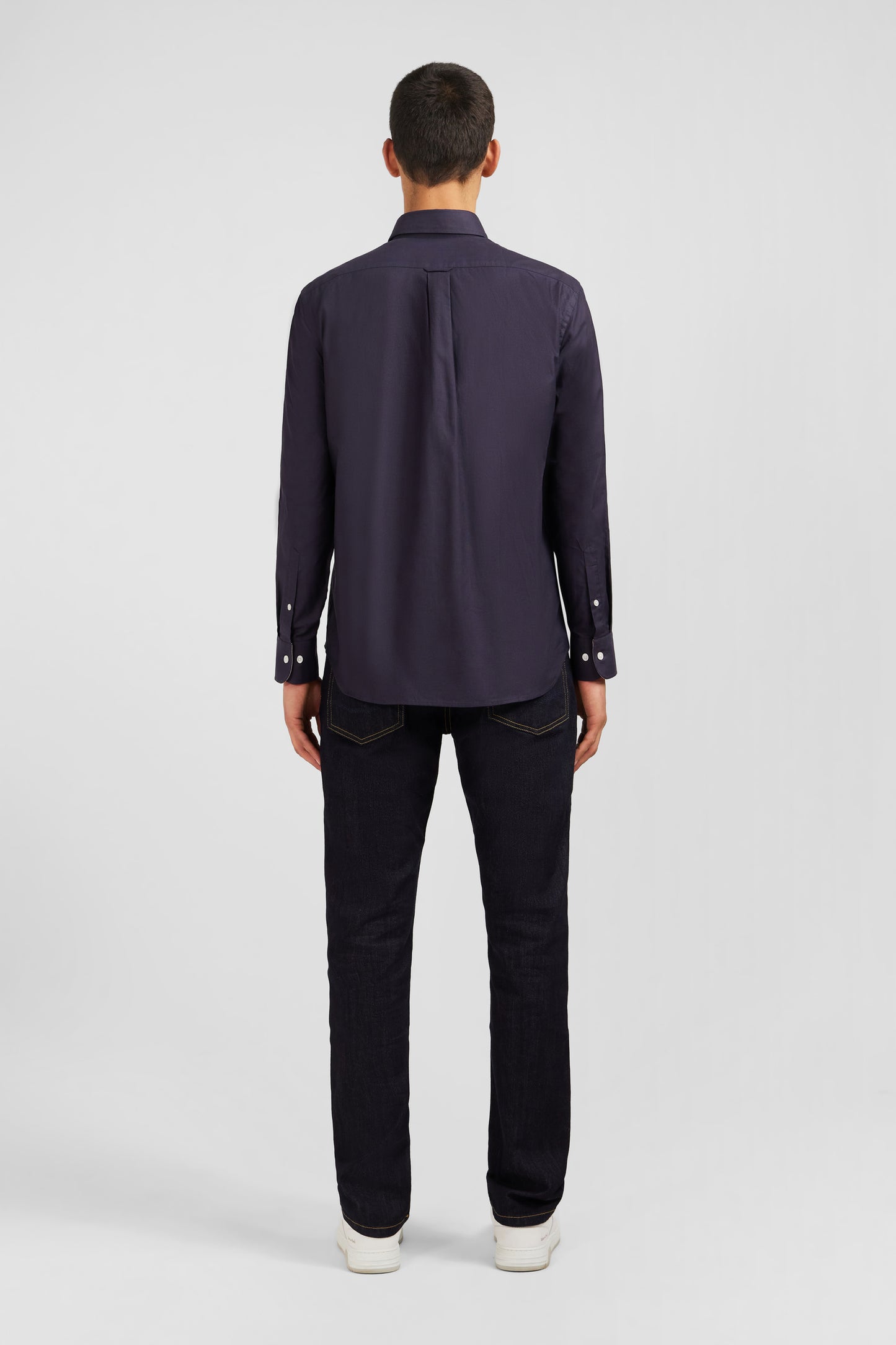 Dark grey plain cotton shirt