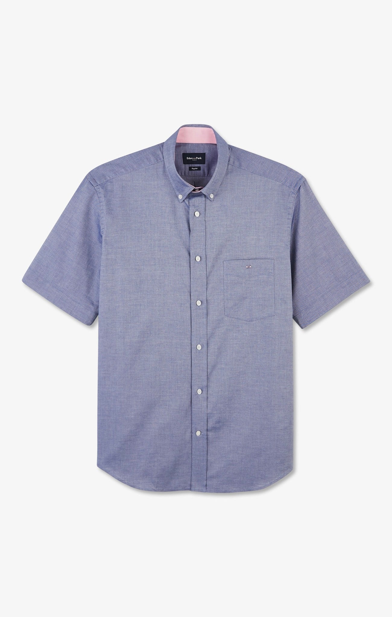 Short sleeved navy cotton shirt - Image 2