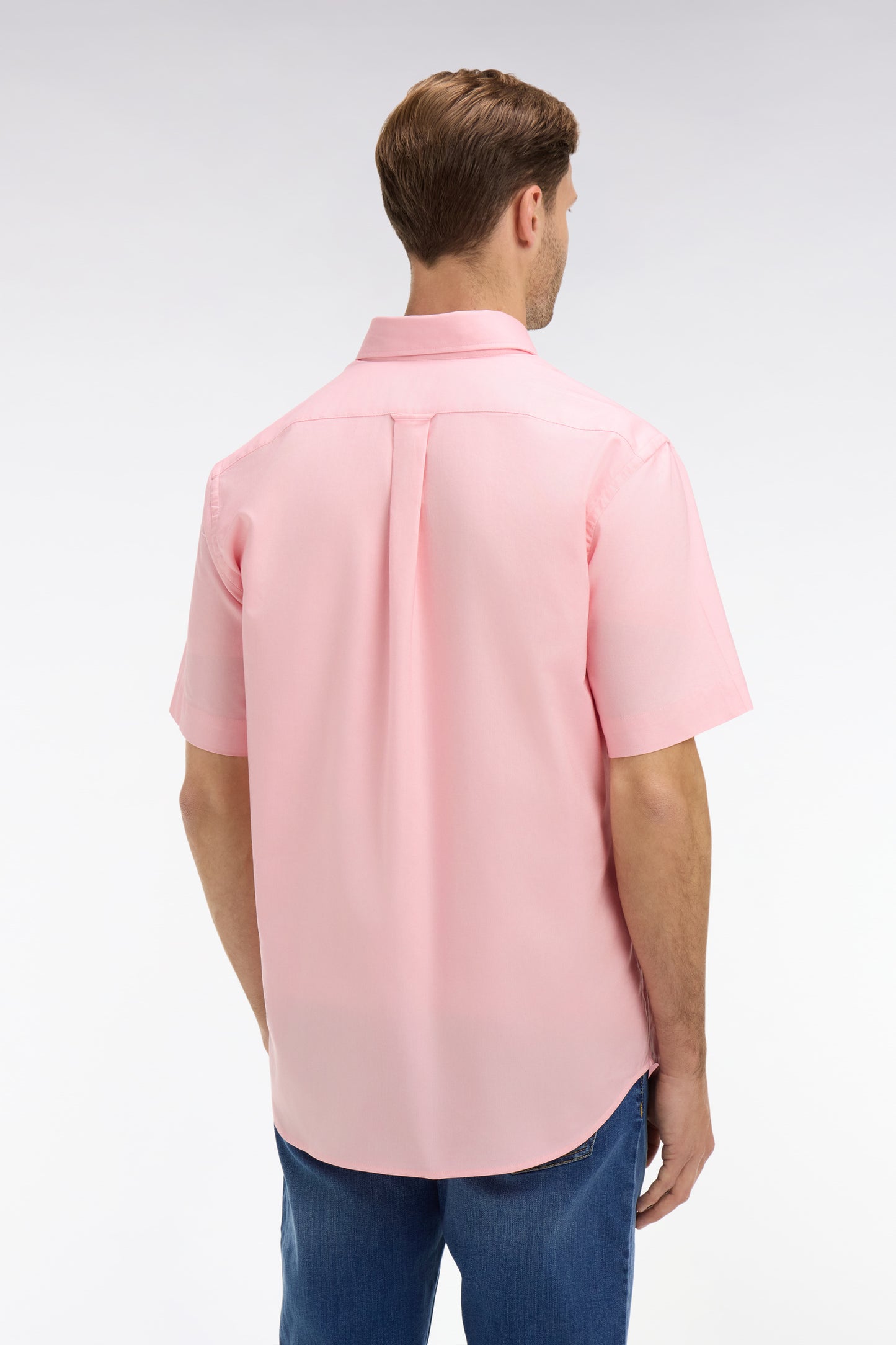 Short sleeved pink cotton shirt