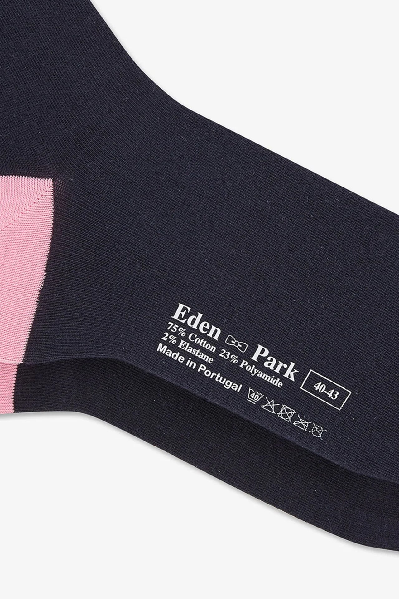 Long navy blue colour-block socks - Image 3