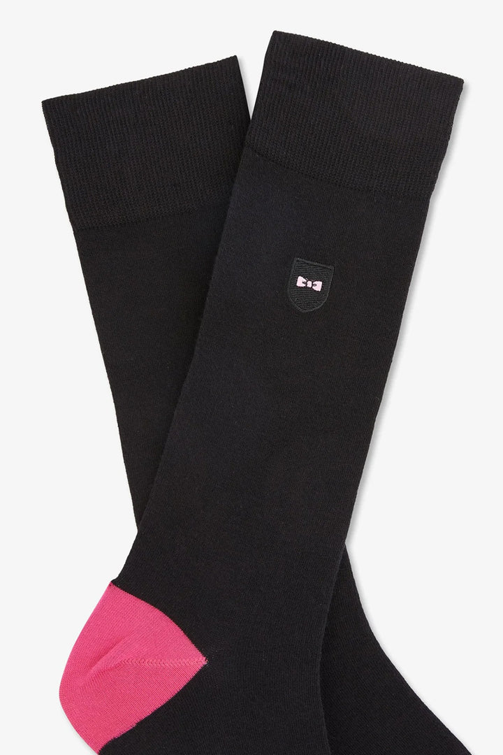 Long black colour-block socks alt view