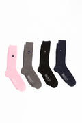 Set of four pairs of unicolour socks