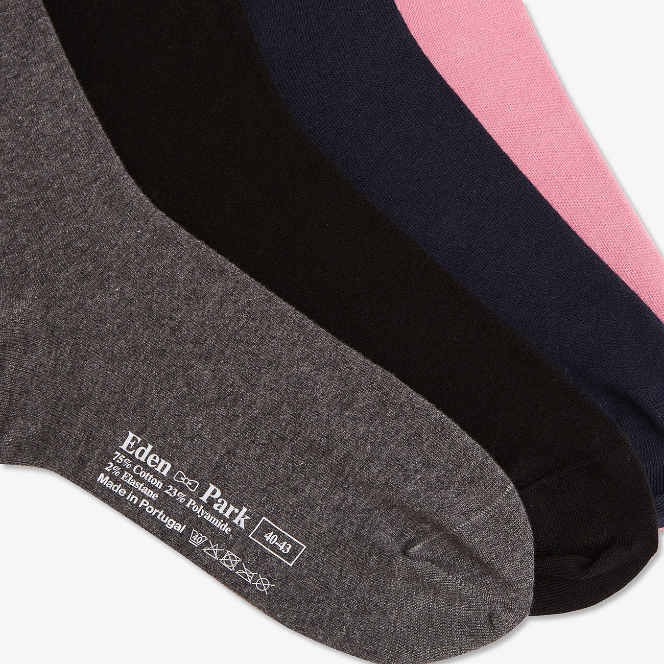 Set of four pairs of unicolour socks