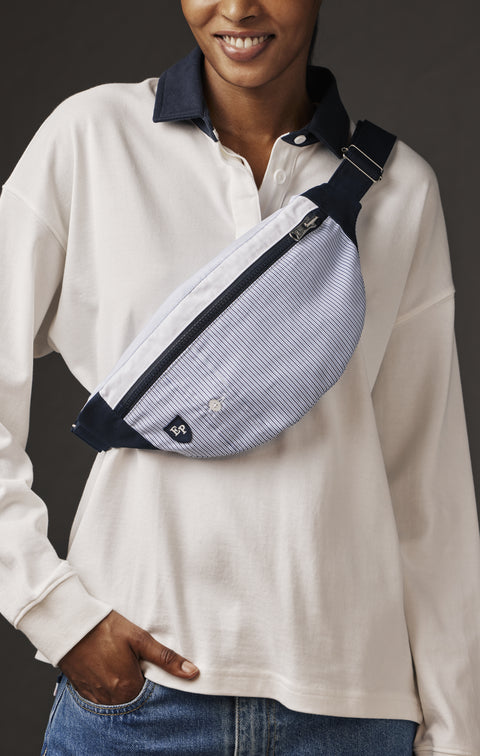 Pap'Atelier upcycled striped fabric fanny pack - Image 1