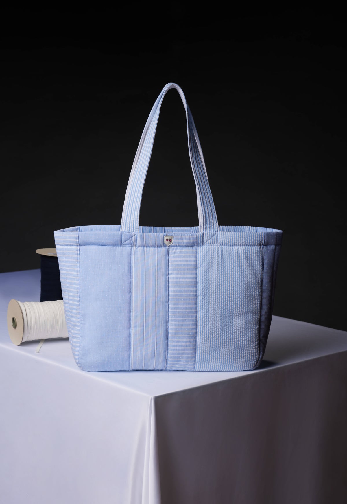 Pap'Atelier upcycled cotton patchwork tote bag