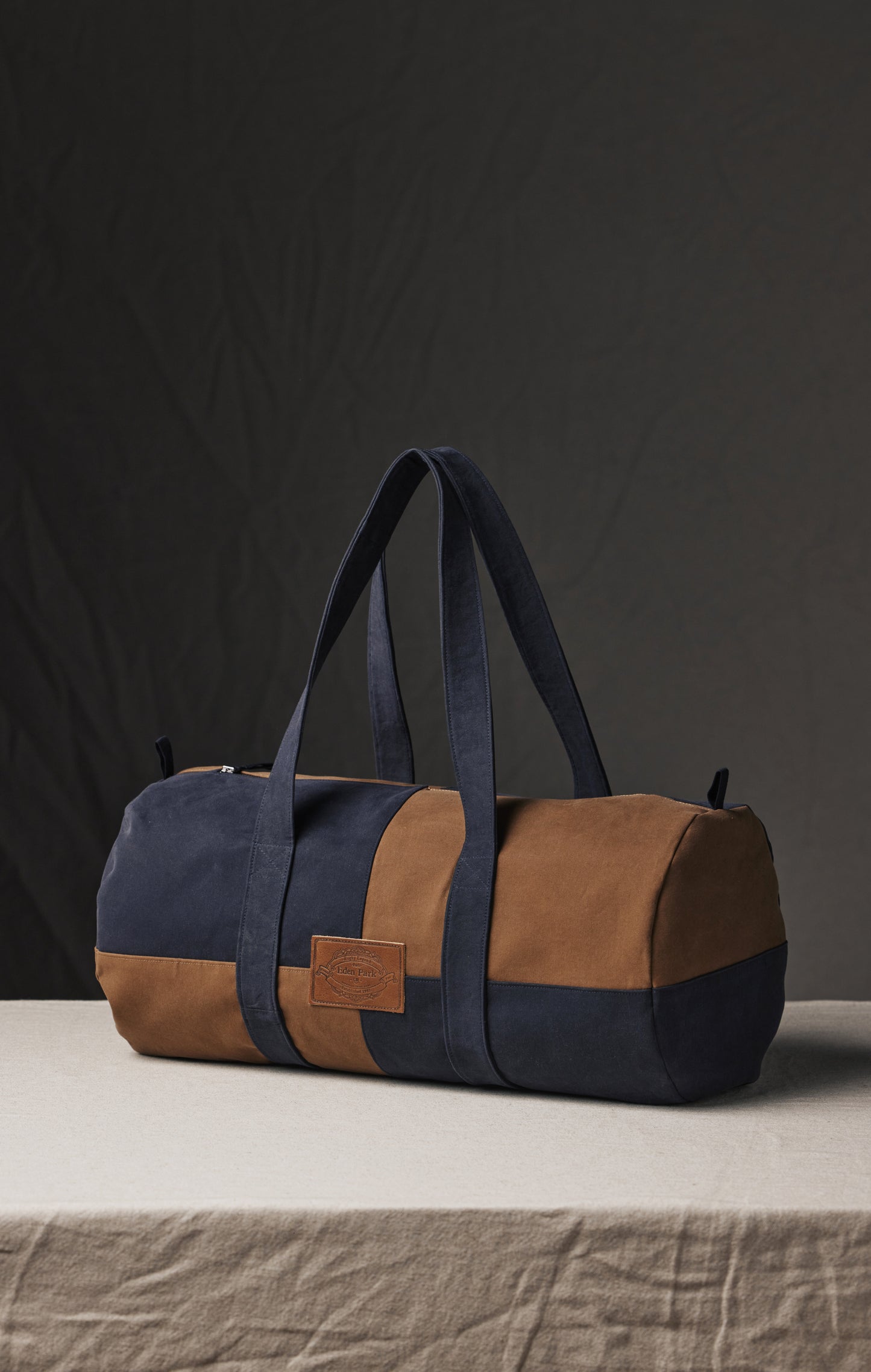 Duffle bag en coton bicolore upcyclé Pap'Atelier