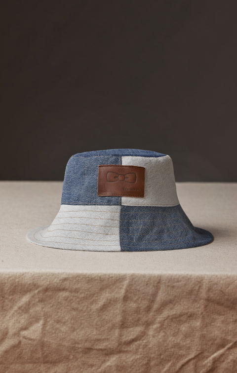 Pap'Atelier upcycled denim patchwork bob - Image 1