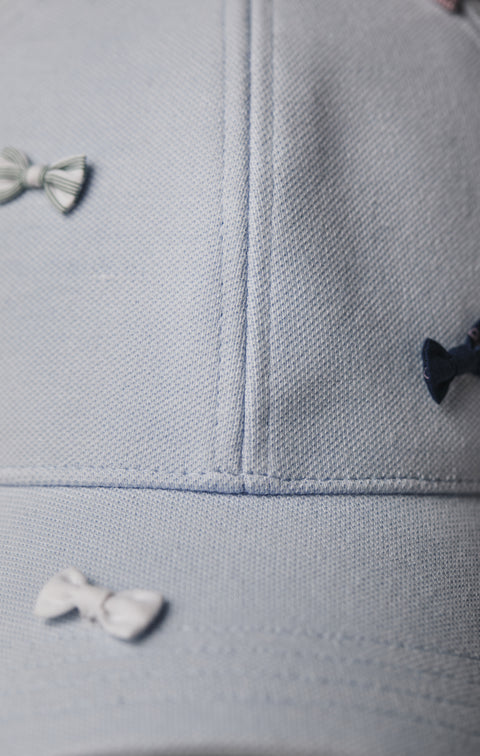 Pap'Atelier blue cap with mini bow ties - Image 2