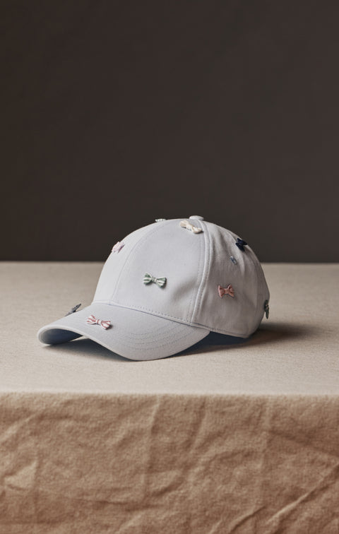 Pap'Atelier blue cap with mini bow ties - Image 1