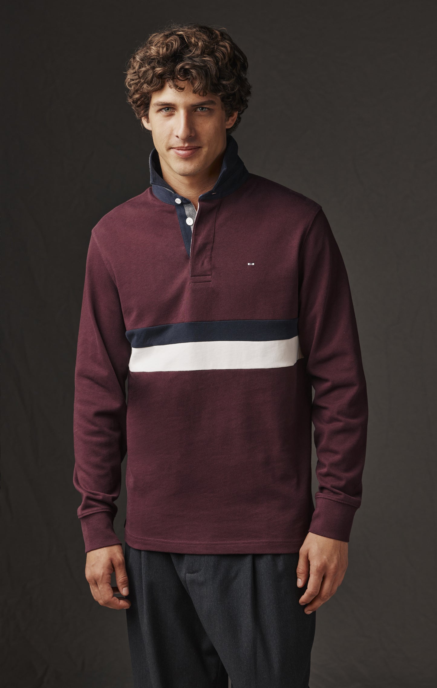 Maillot à manches longues en jersey bordeaux upcyclé Pap'Atelier