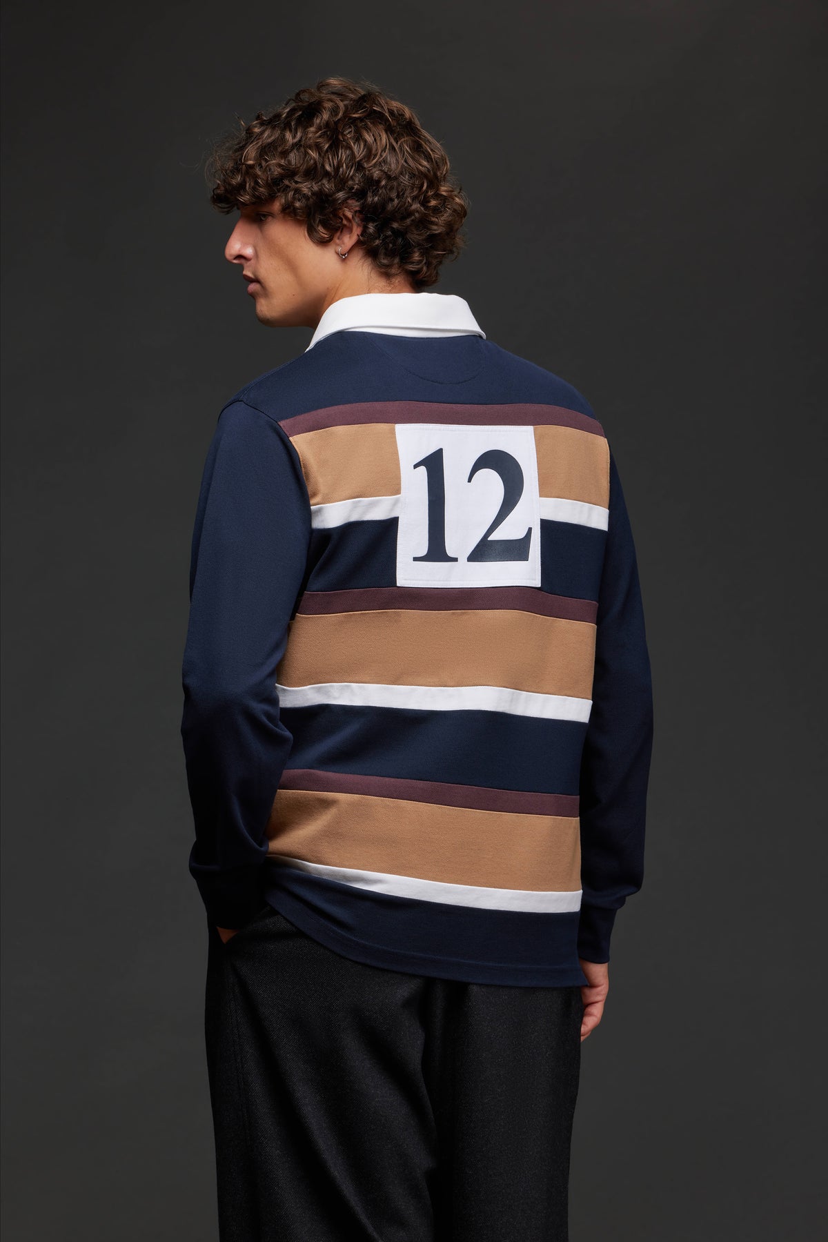 Maillot manches longues 12 upcyclé Pap'Atelier en coton à rayures coupées cousues