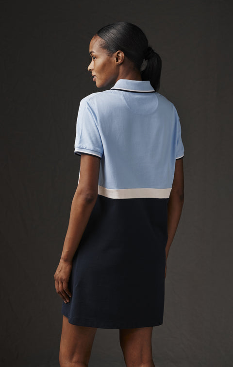 Pap'Atelier two-tone blue and navy cotton jersey dress - Image 2