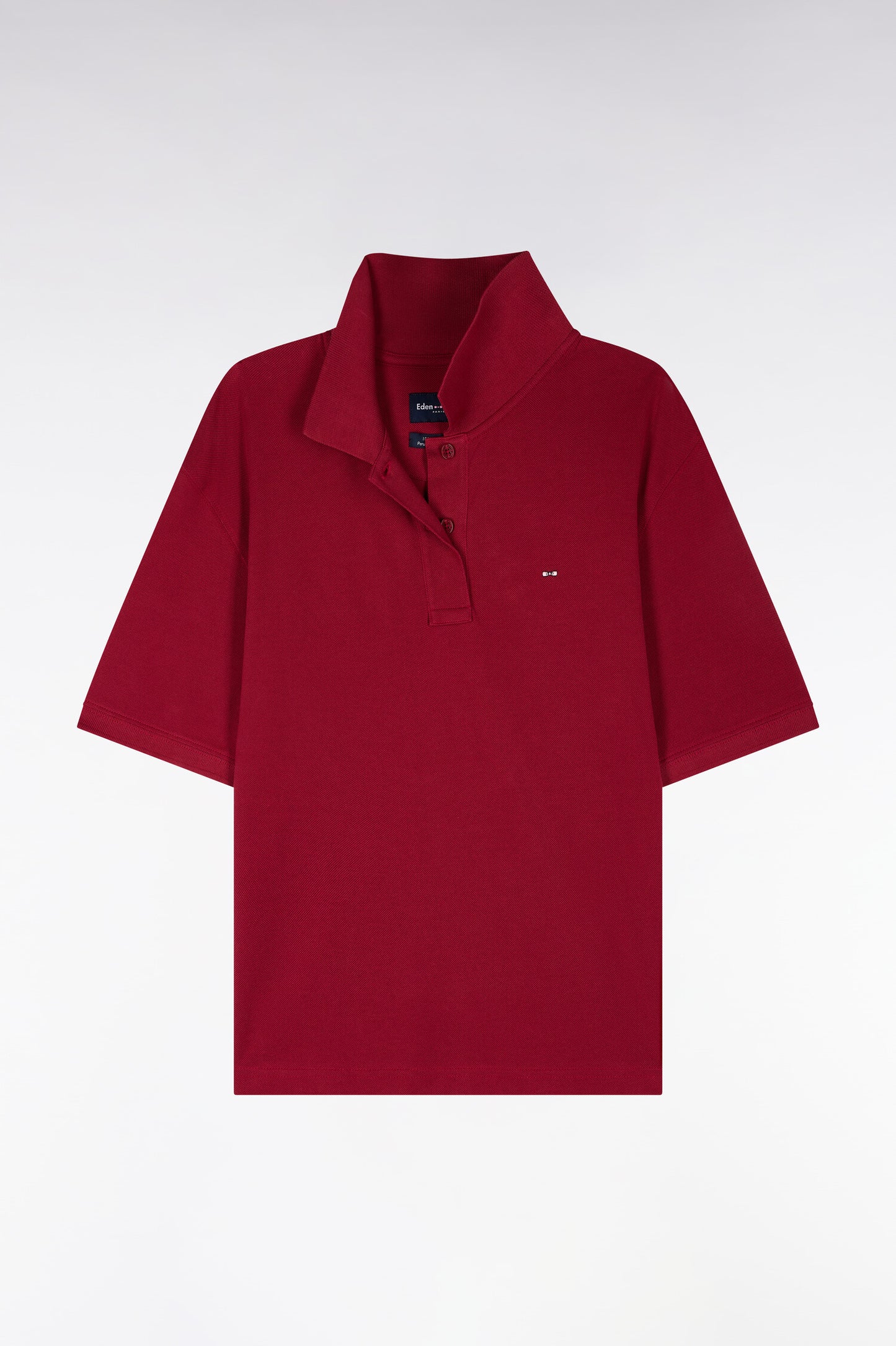 Polo manches courtes en coton rouge coupe oversized
