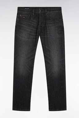 Jean 5 poches en denim stretch mélangé gris délavé coupe Regular - Image 2