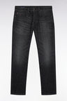 Jean 5 poches en denim stretch mélangé gris délavé coupe Regular