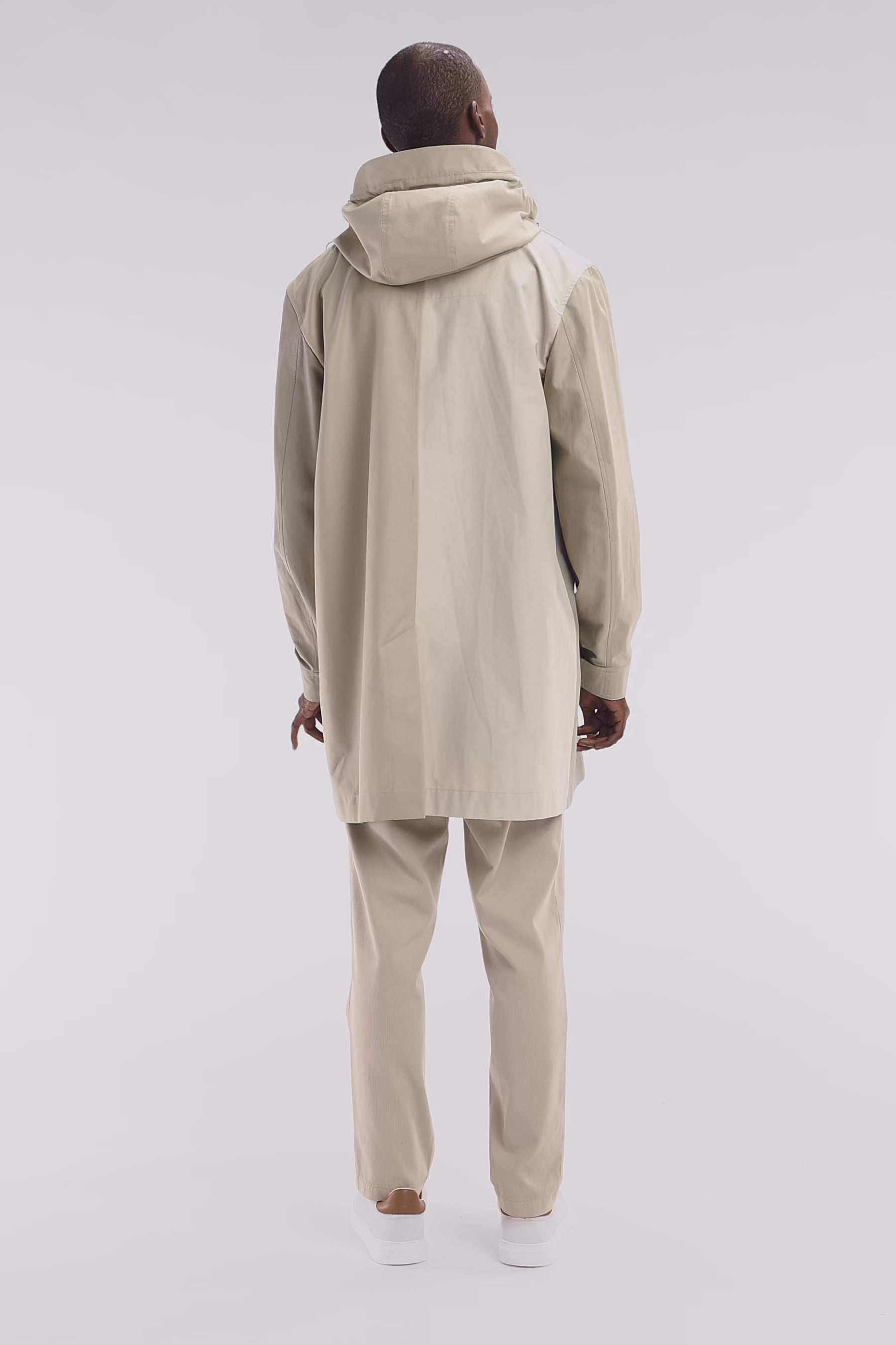 Chemise imprimée en lin kaki coupe ajustée