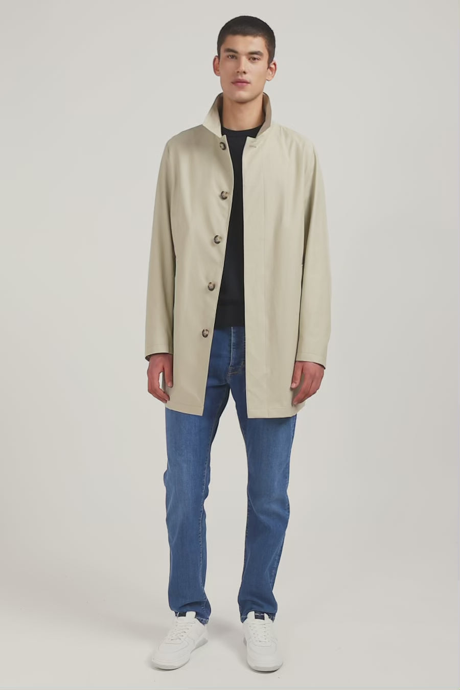 Plain beige raincoat