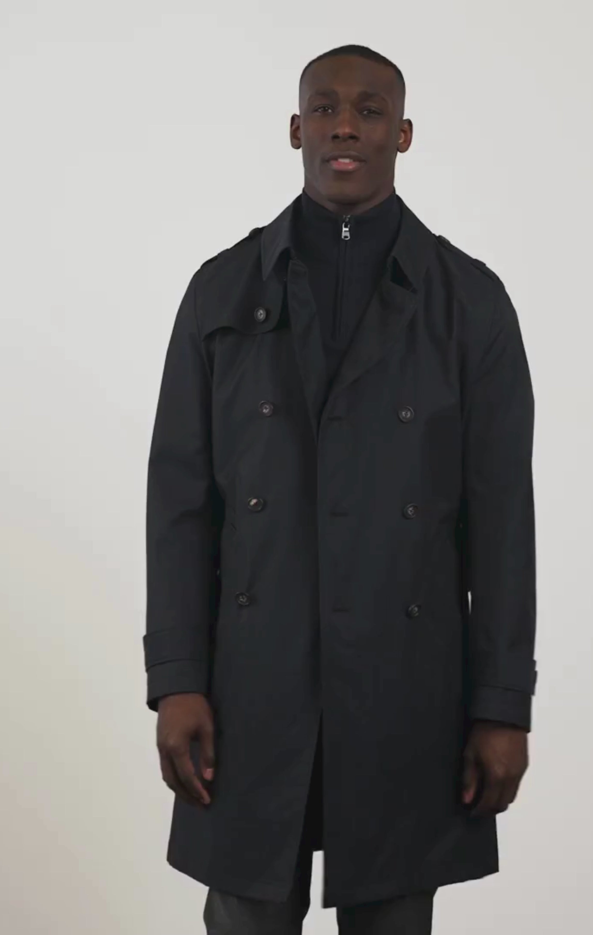Navy blue waterproof trench coat – Eden Park