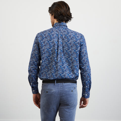 Blue blouse with exclusive floral print - Image 3