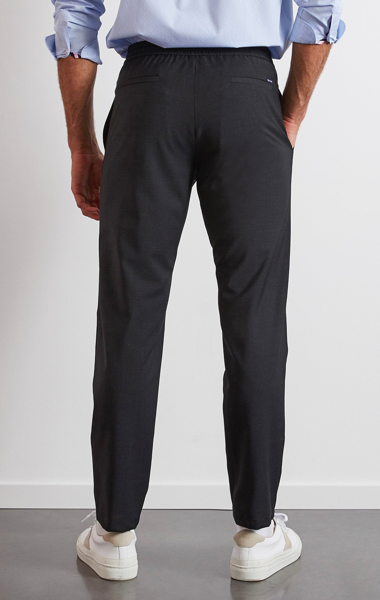Pantalon taille élastiquée gris foncé - Image 3