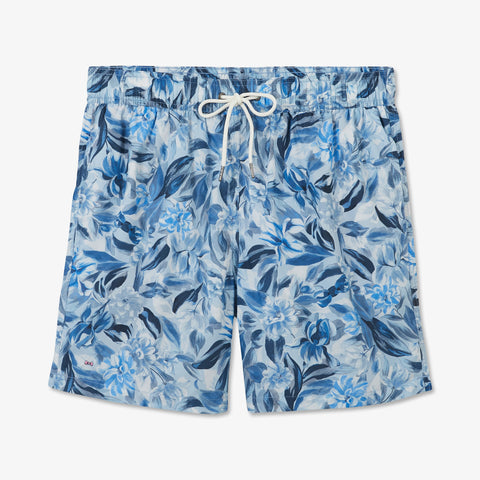 Blue swim shorts with exclusive floral print - Image 2