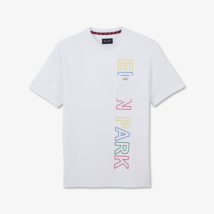 T-shirt blanc à sérigraphie Eden Park multicolore alt view