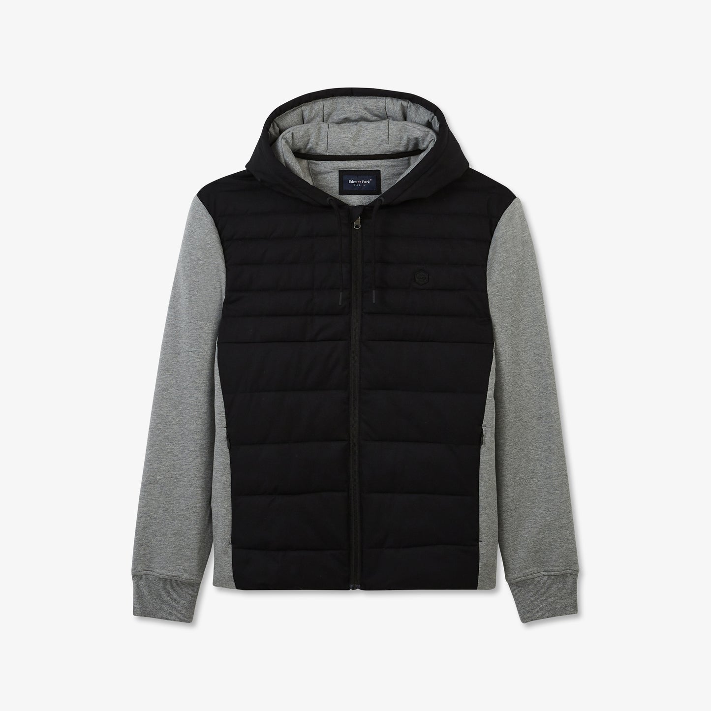 Colour-block zipped sweatshirt with hood