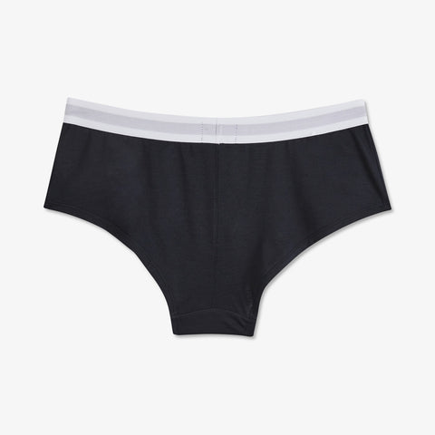 Plain dark blue shorties with elasticated waistband - Image 2