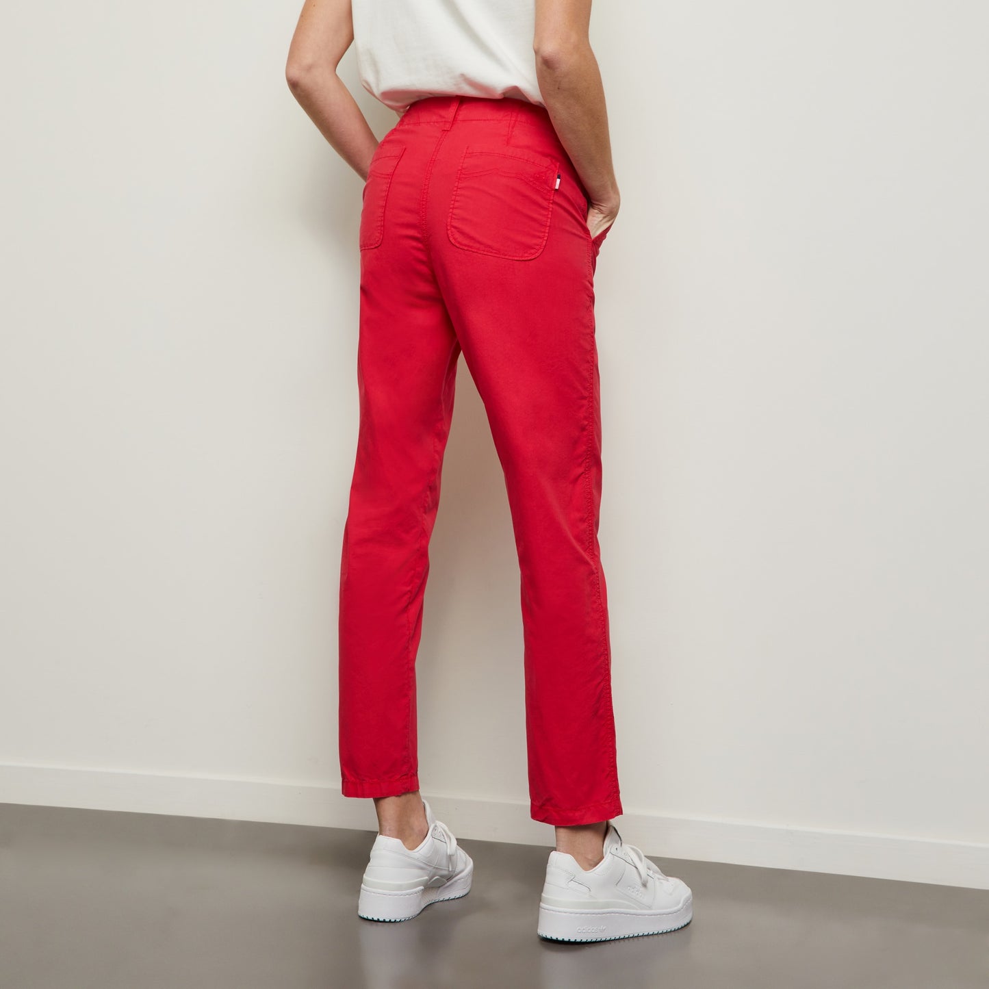 Pink cotton poplin trousers