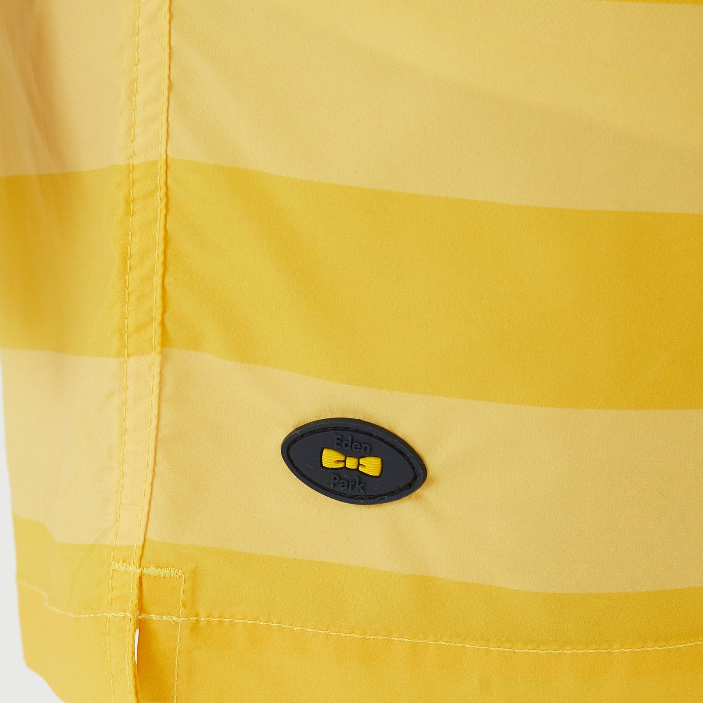 Yellow striped swim shorts